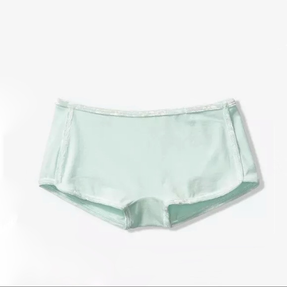 NWT PINK Victoria’s Secret ‘Snow Day’ Mint Velvet Boyshort Underwear Panty - Picture 10 of 13